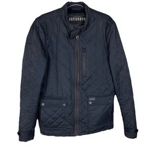 SUPERDRY M50018RP City Microfibre‎ Black Quilted Men's Jacket Size M